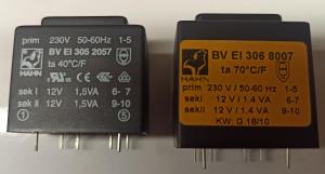 BVEI 305 2057      3VA 230V 2x12V 2x125 mA  h=29.8mm 40C